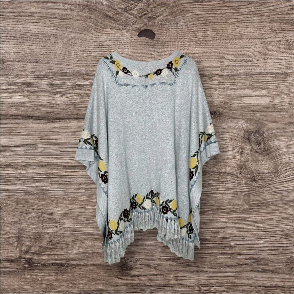 Rare Sundance Hazy Days Knit Fringe Poncho Sweater O/S - Picture 3 of 6